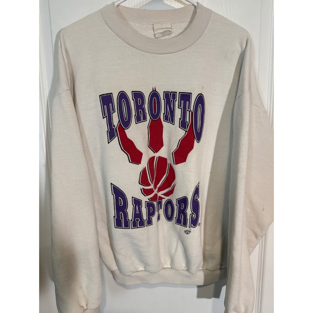 Vintage Toronto Raptors NBA Crewneck Sweatshirt Purple Red White 90s Throwback